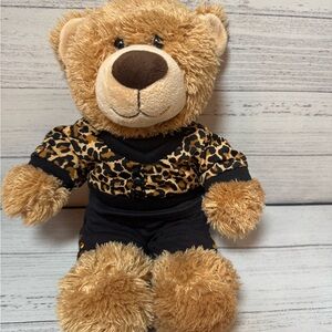 Build-A-Bear Brown Teddy with Leopard Print Outfit